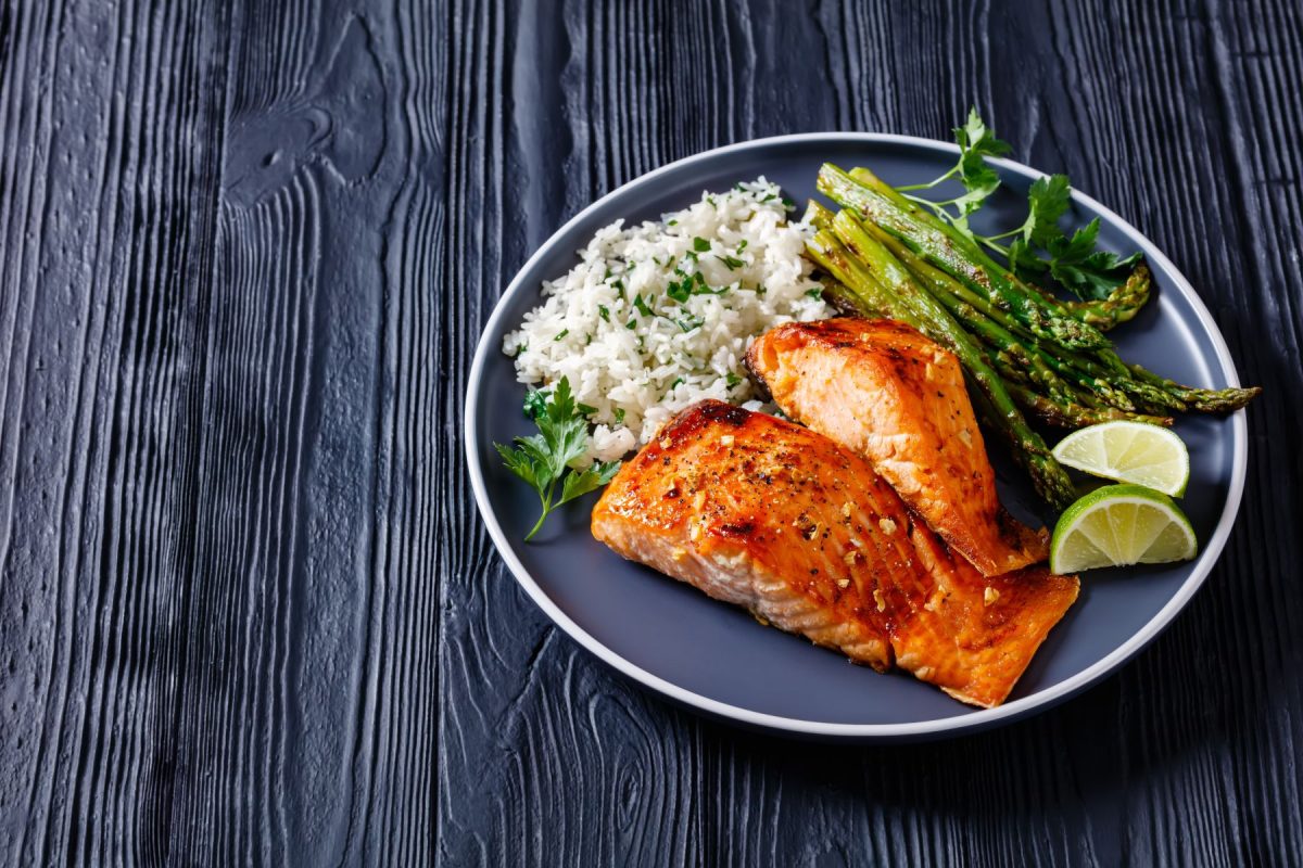 Nicely plated salmon dinner
